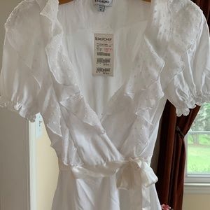 Brand new White Bebe wrap blouse (NWT)